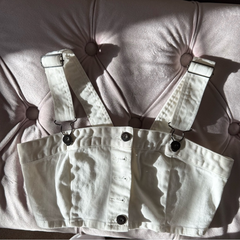 White Denim Crop Top (Kendall & Kylie)